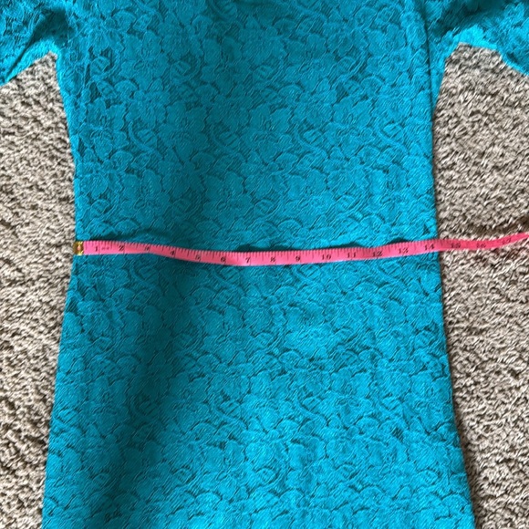 $350 Teal Lace Diane von Furstenberg Mini Dress - Picture 9 of 9